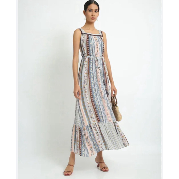 Fig Clothing Dresses & Skirts - Fig Clothing Boho Cottagecore Prairie Floral Crochet Patchwork Maxi Dress XS
